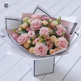 Pink roses, fresh pink flowers for a birthday or anniversary 